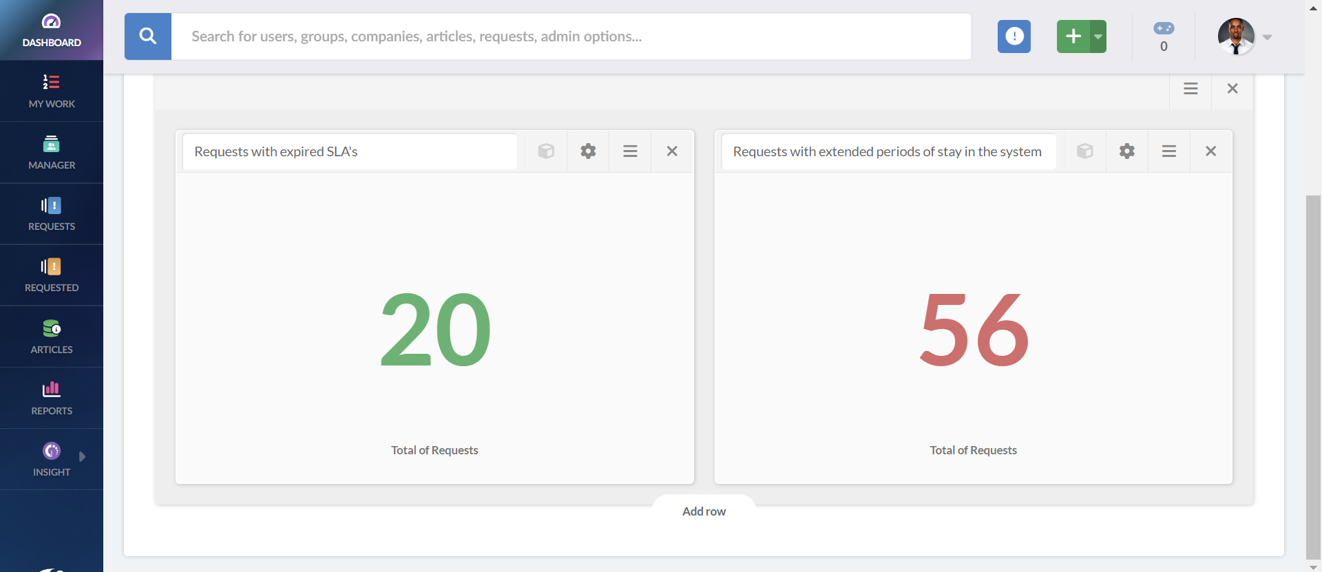 Screenshot of what an aged ticket report looks like on InvGate Service Management.