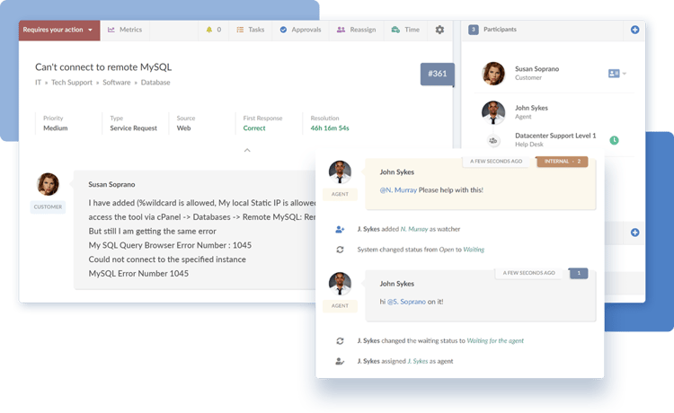 Example of a Ticket Management view on InvGate Service Management.